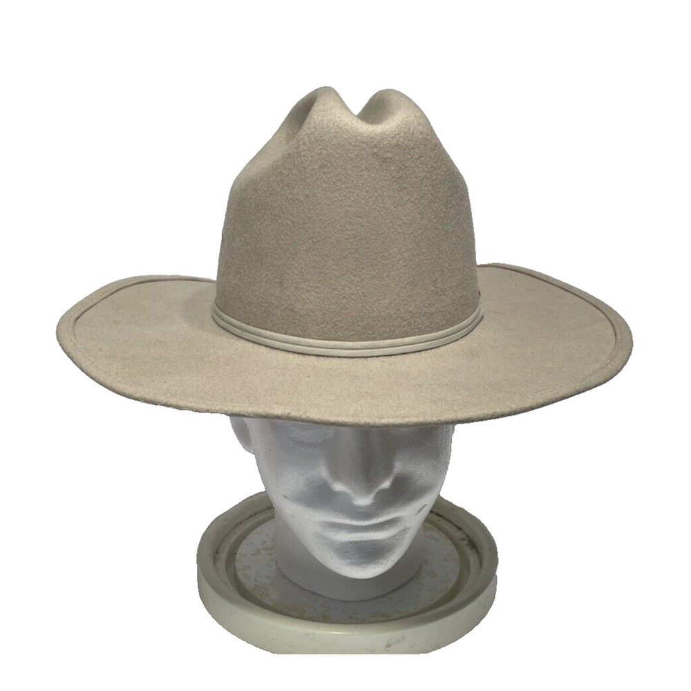 Vintage Dorfman Pacific Hat Mens Small Khaki Wool Felt Fedora 5923 Made In USA